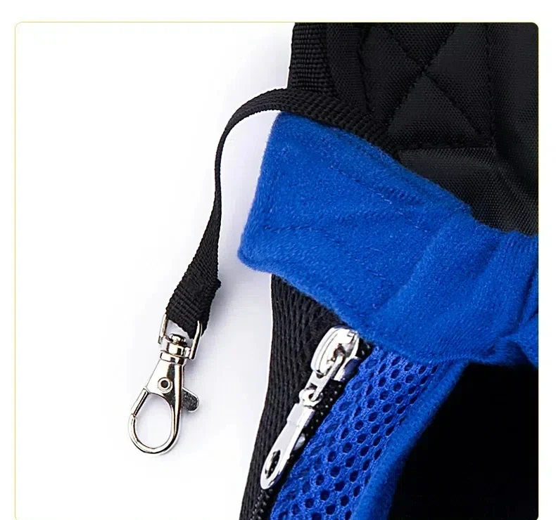Mochila para Cães e Gatos Pequenos de Malha Respirável com Zíper Seguro - Imagem 5