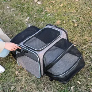 mochila para cães e gatos expansível