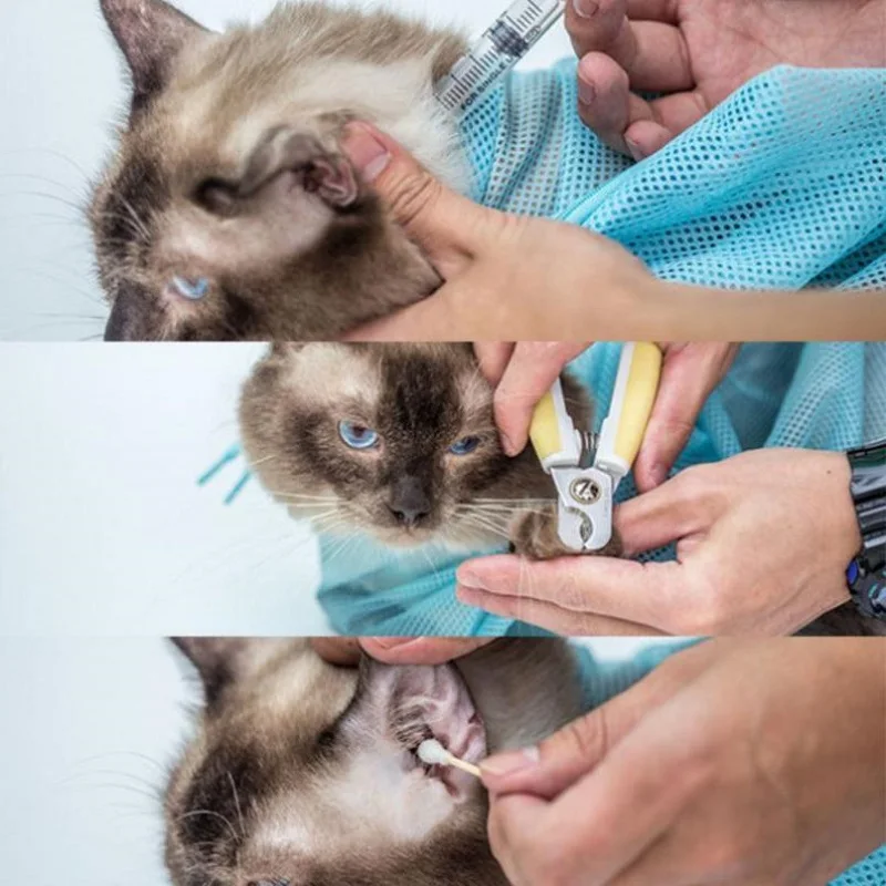 Saco de Banho para Gatos de Poliéster Ajustável Antiescape - Imagem 6