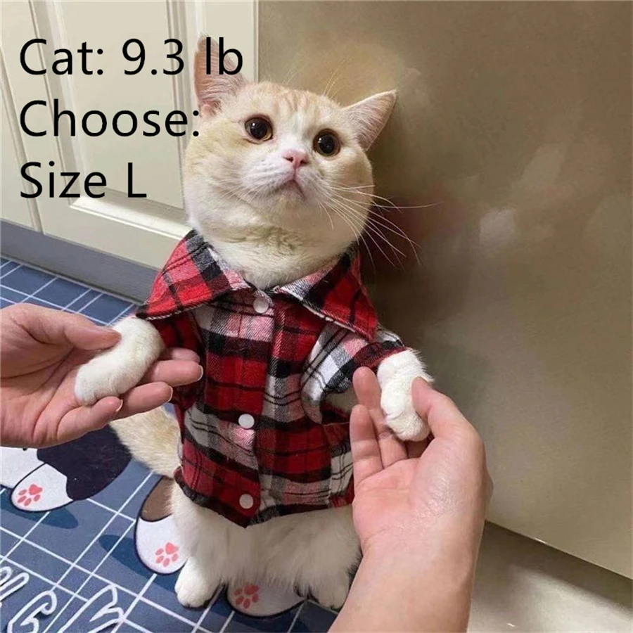 Casaco Camisa Xadrez para Cães e Gatos Pequenos - Imagem 3