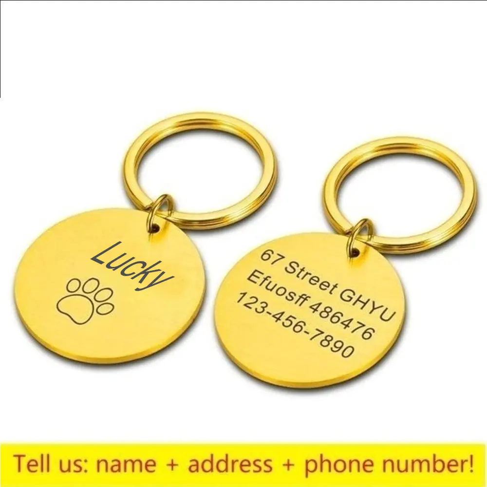 Plaqueta de Identificação para Cães e Gatos com Gravação Personalizada - Imagem 2