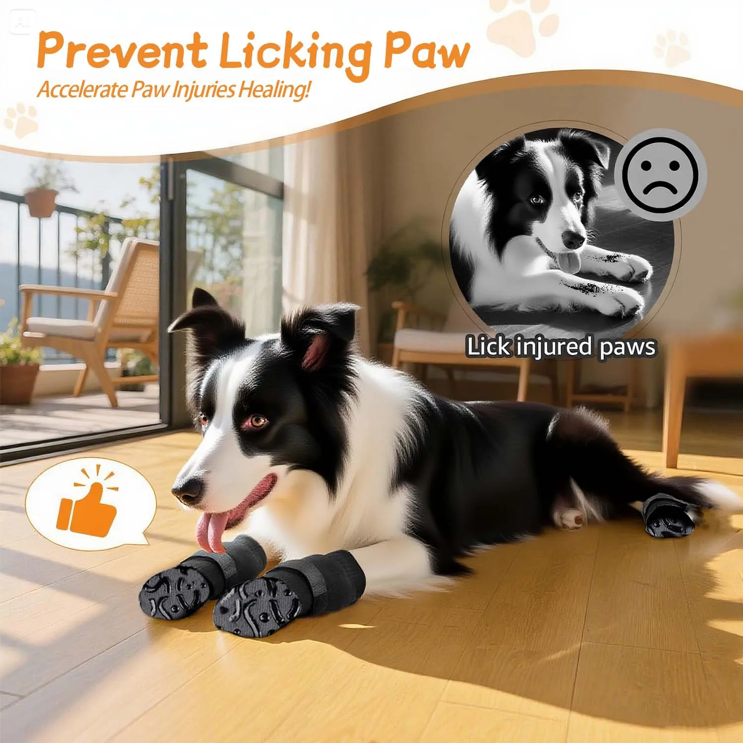Meias Antiderrapantes para Cães e Gatos com Velcro Ajustável - Image 3