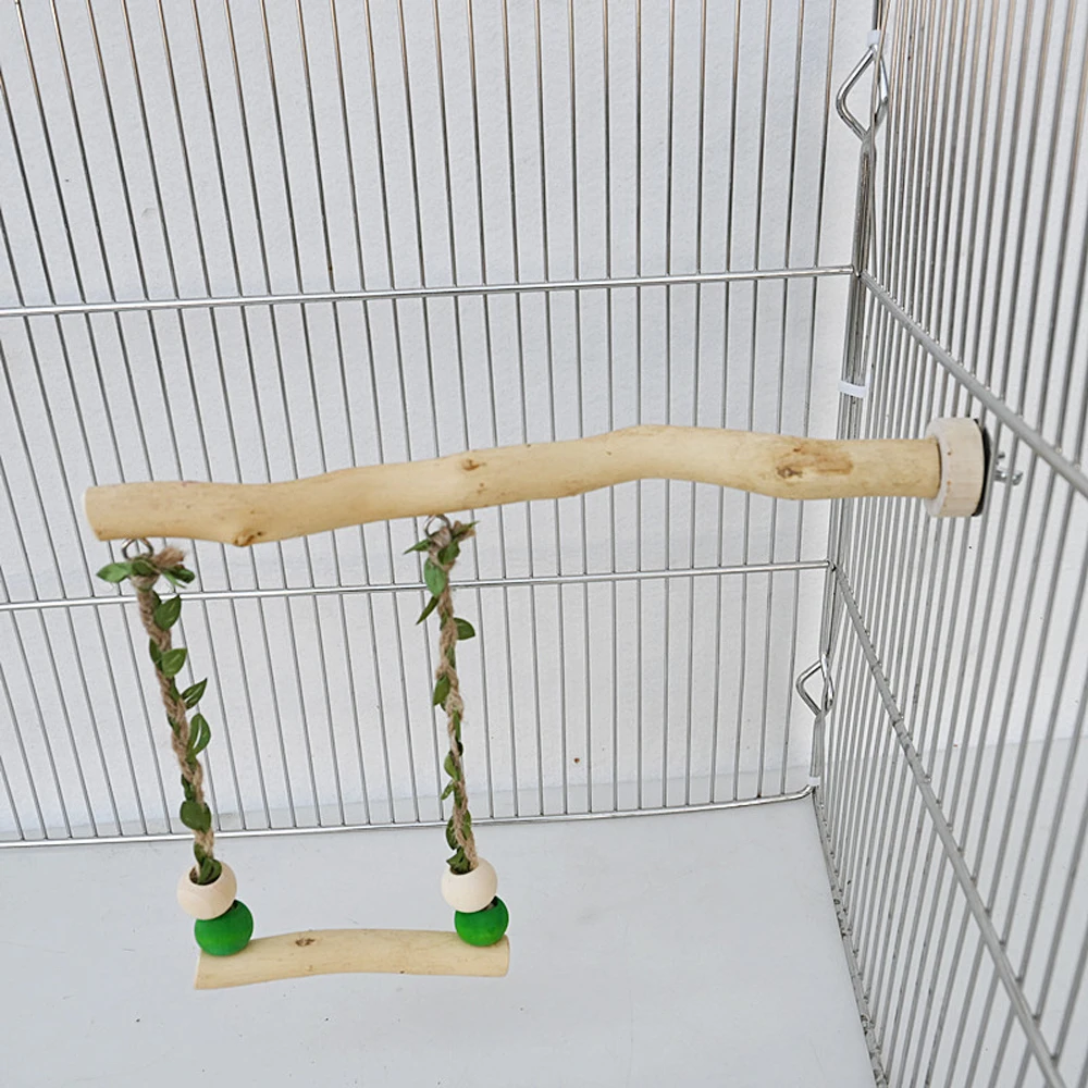 Poleiro de Madeira Dupla para Pássaros com Balanço de 26 cm - Imagem 3