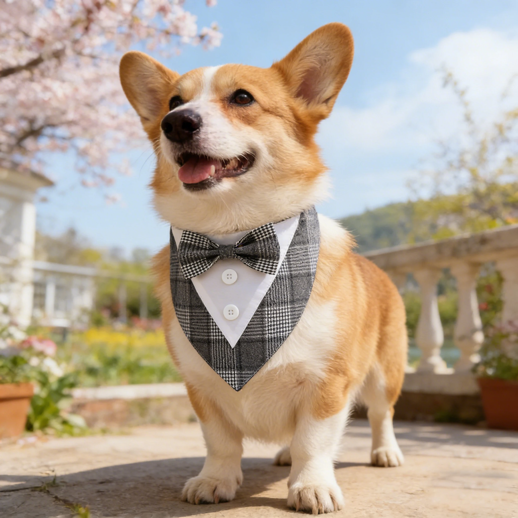 Bandana para Cães Sucado Triangular com Gravata Borboleta - Image 3