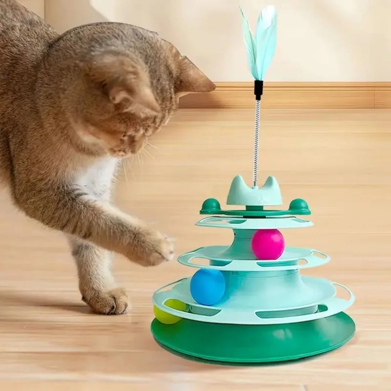 torre de brinquedo para gatos com bolas