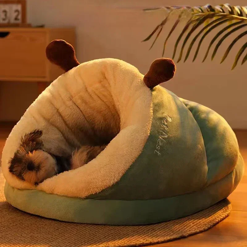 Cama para Cães Pequenos Tipo Toca de Pelúcia Macia 30x25x25 cm - Imagem 4