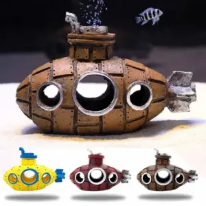 decoração submarino de resina para aquário