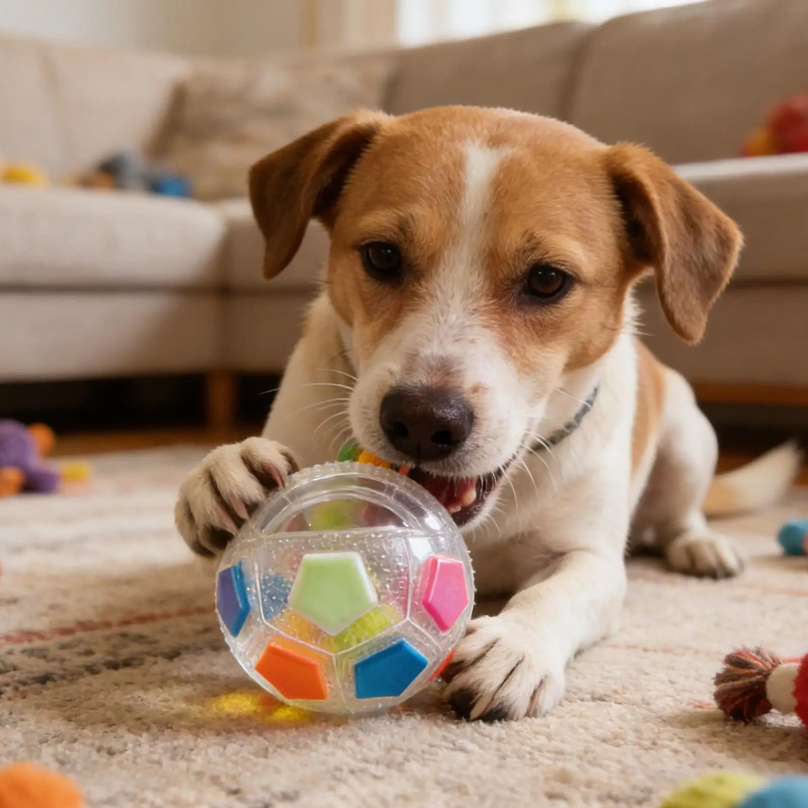 Brinquedo Bola de Futebol para Cães com Alça e Som, Flutuante - Imagem 2