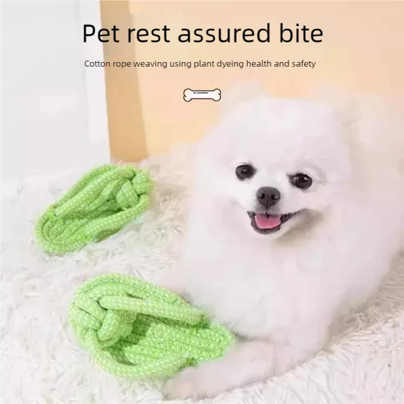 Brinquedo de Corda para Cães Pequenos de Algodão em Nó de Chinelo - Imagem 2