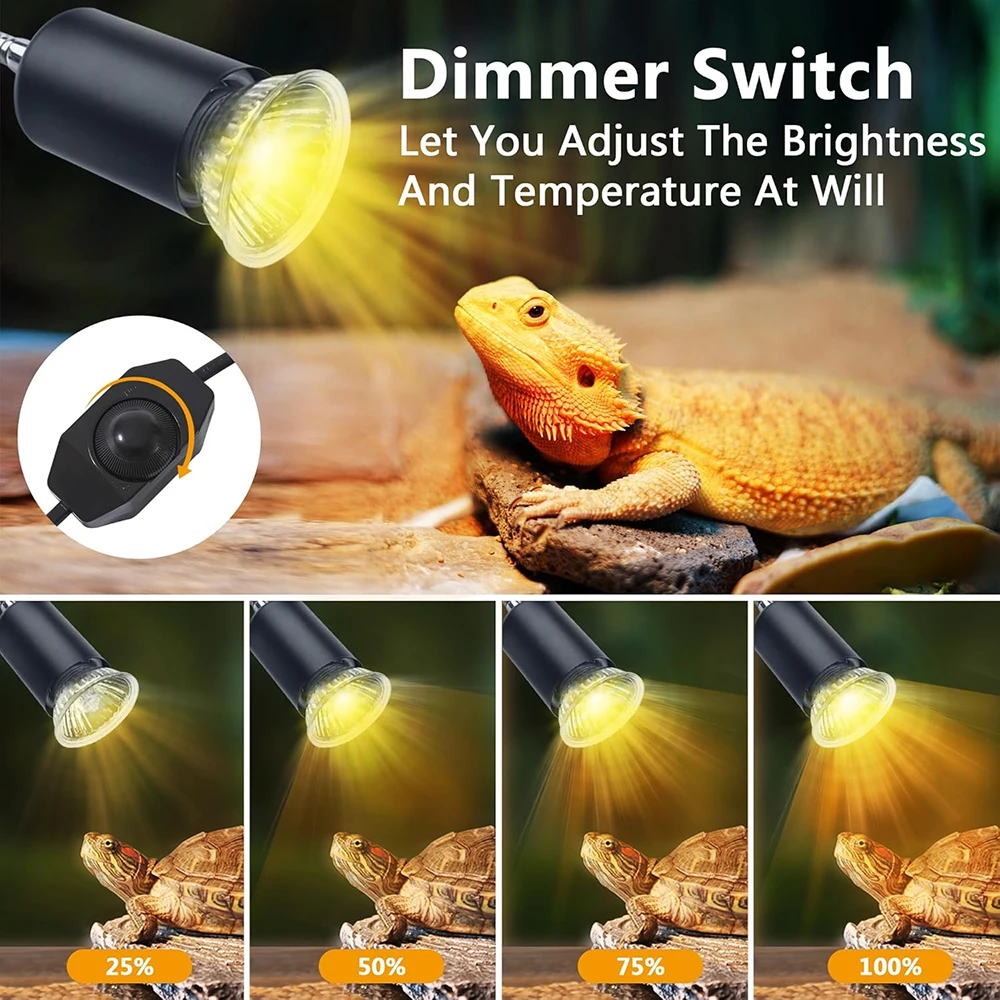 Lâmpada de Aquecimento para Répteis 50W UVA UVB com Luz Solar Simulada - Imagem 2