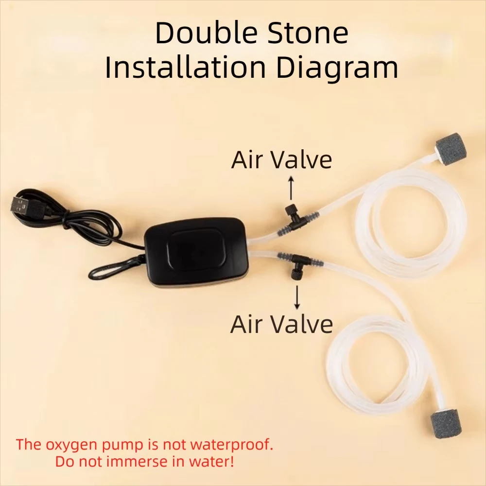 Bomba de Ar para Aquário Mini USB com Pedra de Ar - Image 2