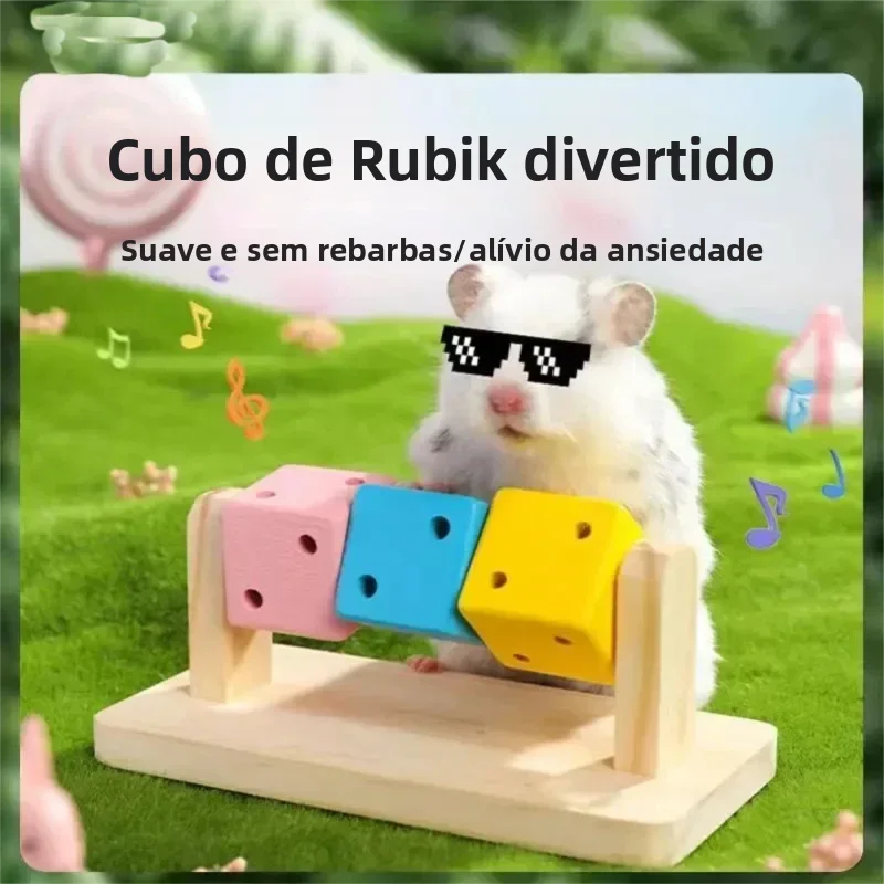 Brinquedo de Roer para Pássaros e Hamsters de Madeira Colorida com Encaixe - Imagem 6