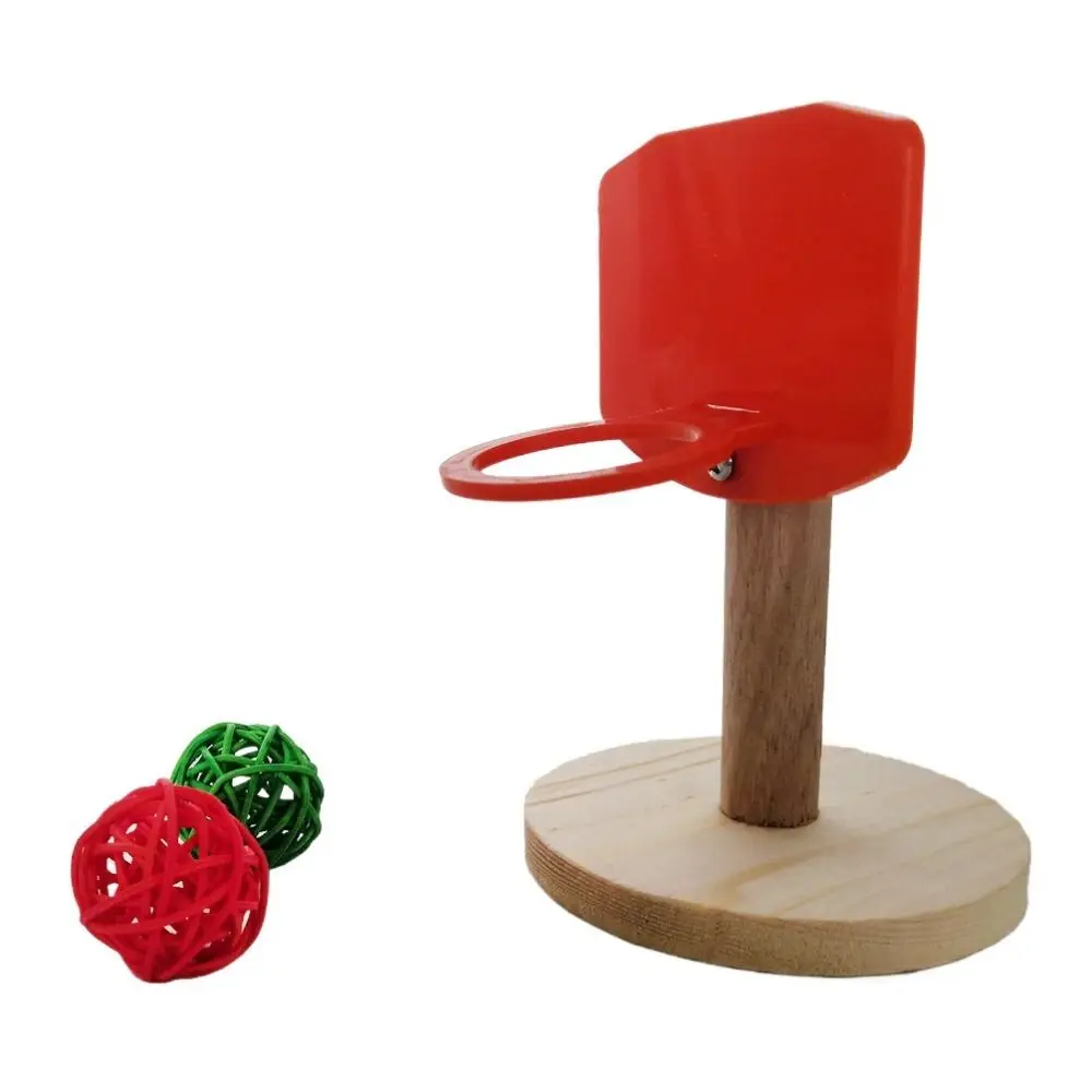 Brinquedo de Basquete para Pássaros de Madeira e Plástico - Imagem 4