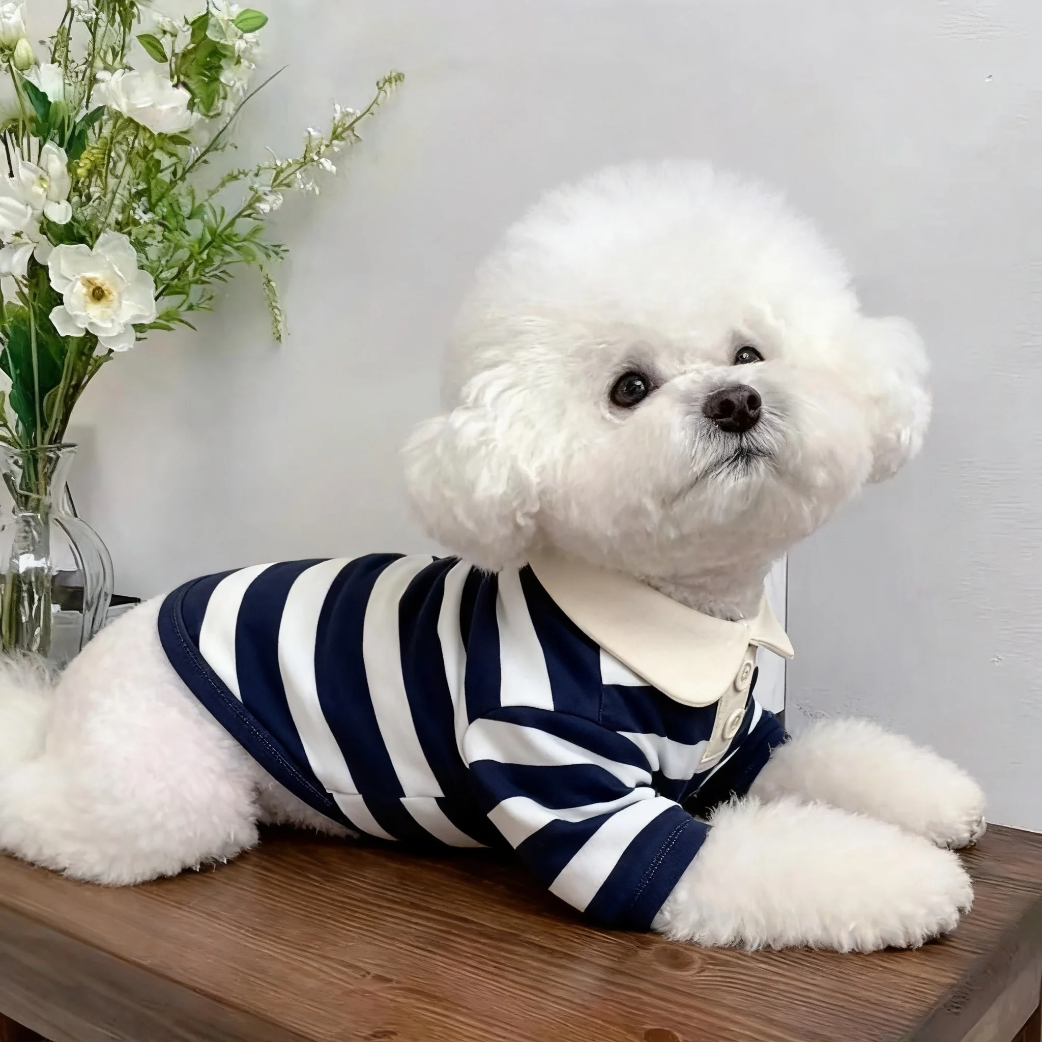 Camisa Polo para Cães de Verão Listrada - Image 3