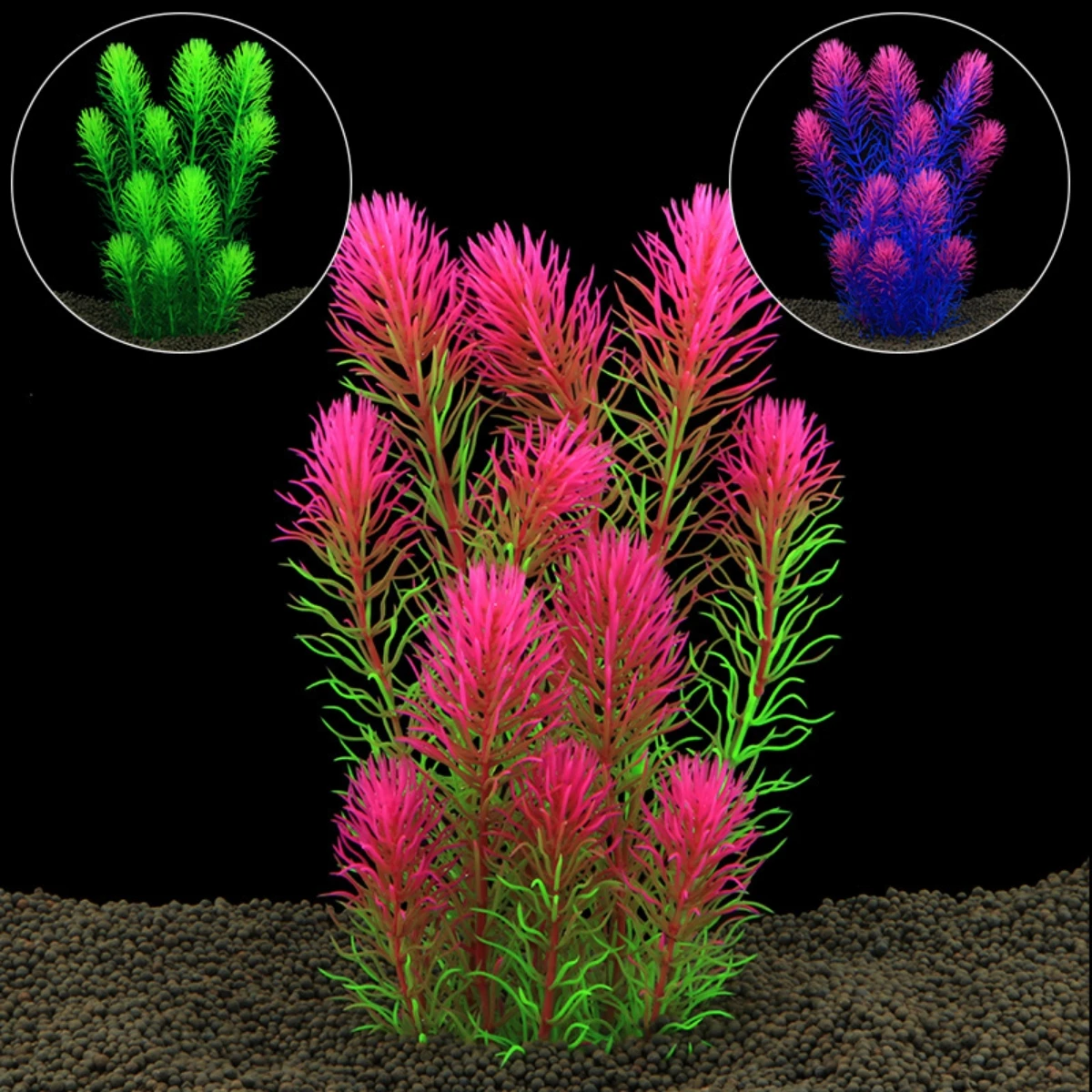 Plantas Artificiais para Aquário com Base de Cerâmica, sem Desbotamento - Image 3