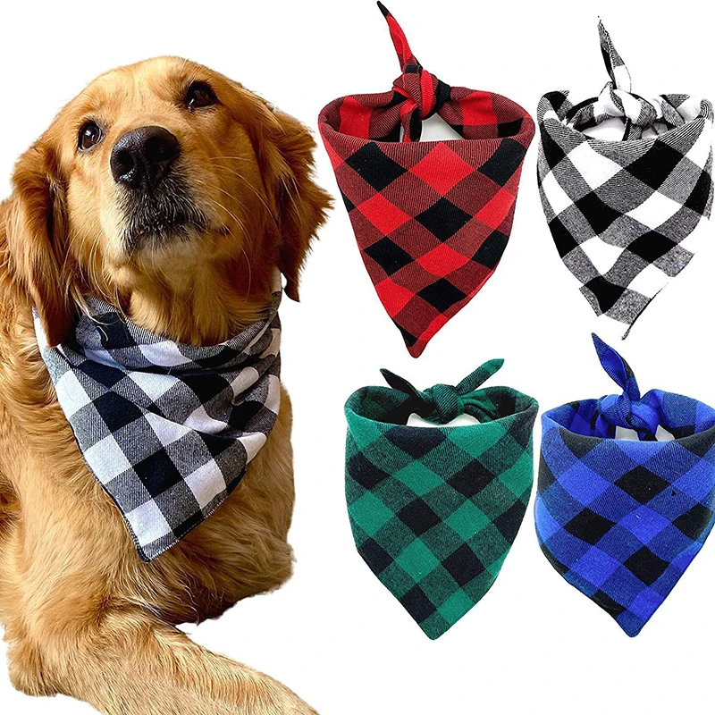bandana para cães e gatos de algodão xadrez