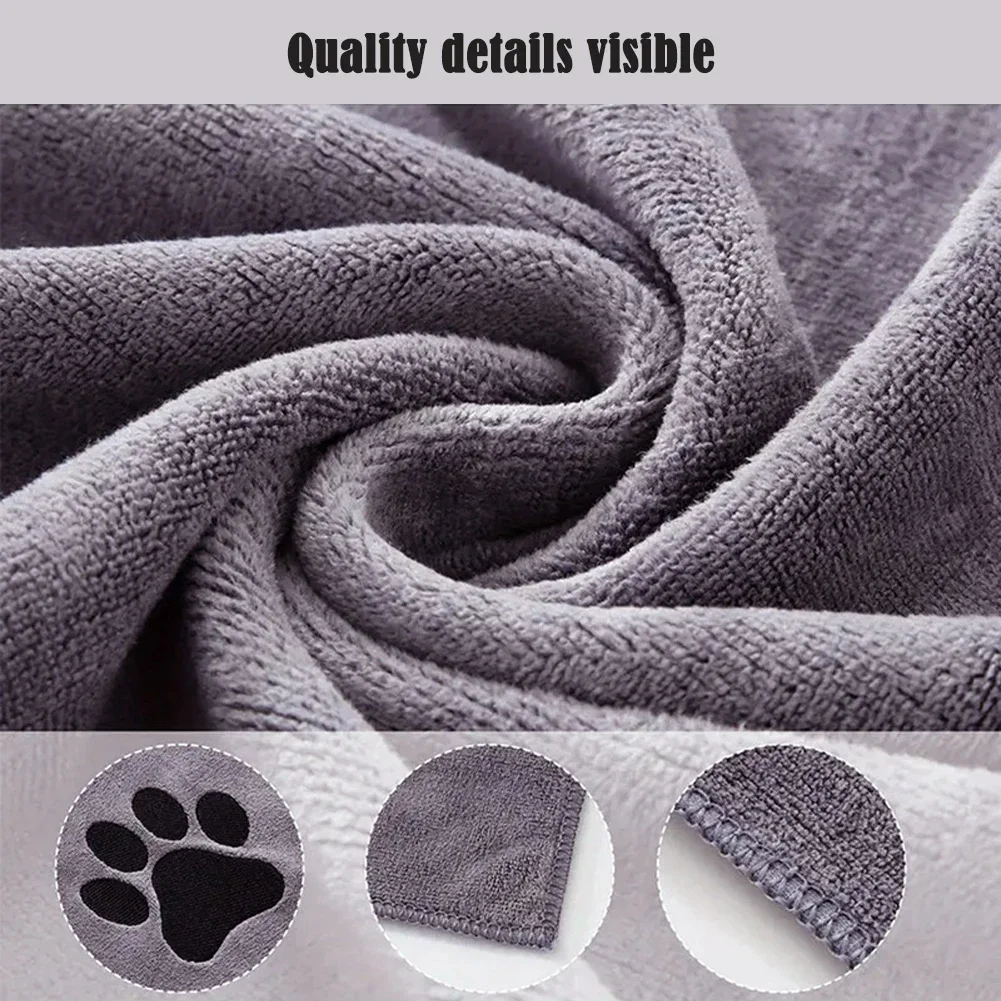 Toalha para Cães e Gatos de Microfibra 35x75cm Super Absorvente - Imagem 4