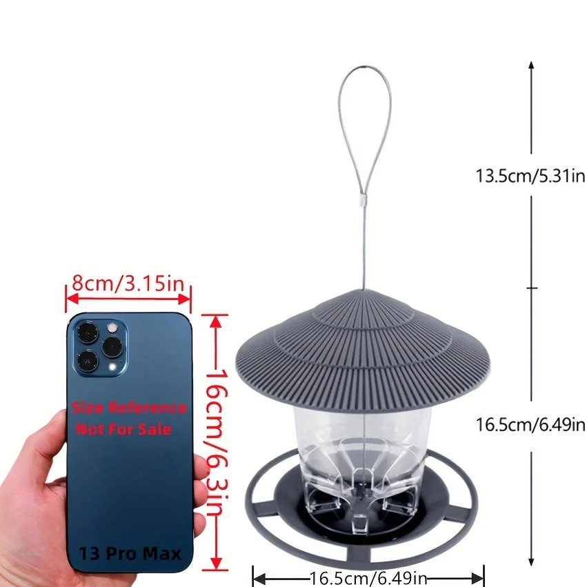Alimentador Automático para Pássaros com Corda para Pendurar - Imagem 3