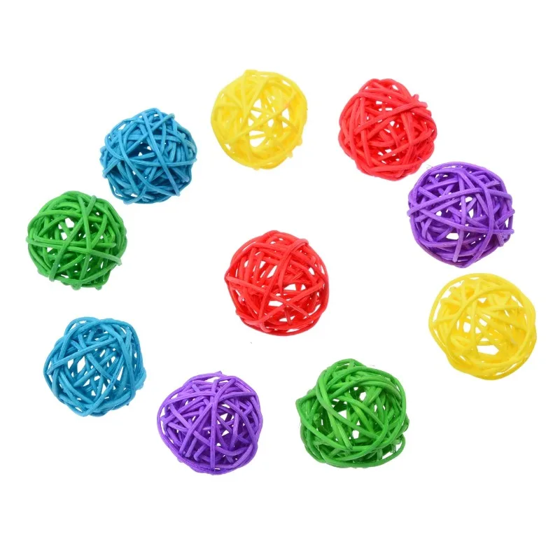 Bolas de Rattan para Pássaros e Roedores 3 cm - 10 Unidades - Imagem 2