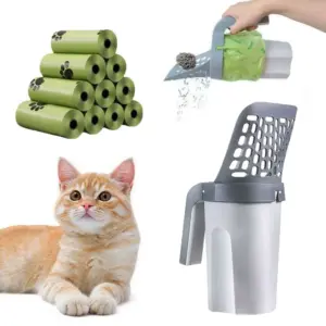 pá para areia de gato com filtros removíveis