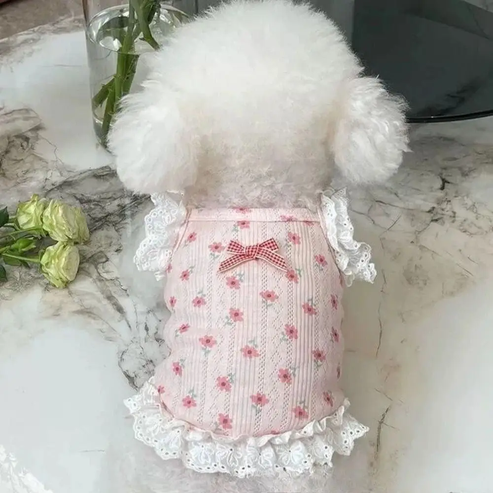 Colete Camisola Floral para Cães e Gatos com Renda e Manga Borboleta - Image 5