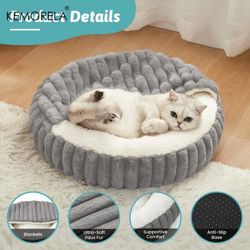 Cama Toca para Gatos e Cães Pequenos Acolchoada Antiderrapante - Image 3