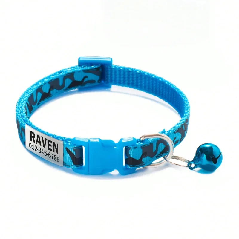 Coleira para Gatos e Cães Pequenos de Nylon com Placa Personalizável - Imagem 3
