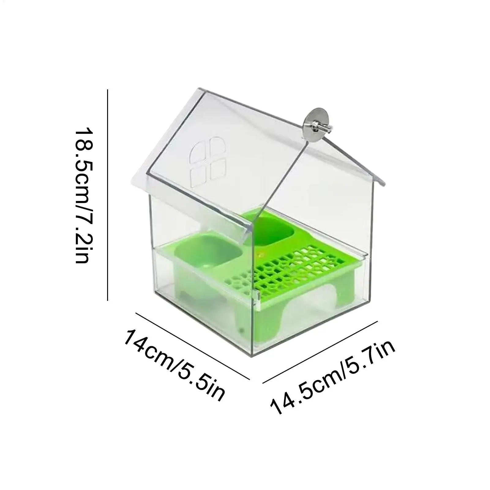 Comedouro para Pássaros Transparente com Bandeja Removível - Image 6