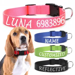 coleira personalizada para cães de nylon