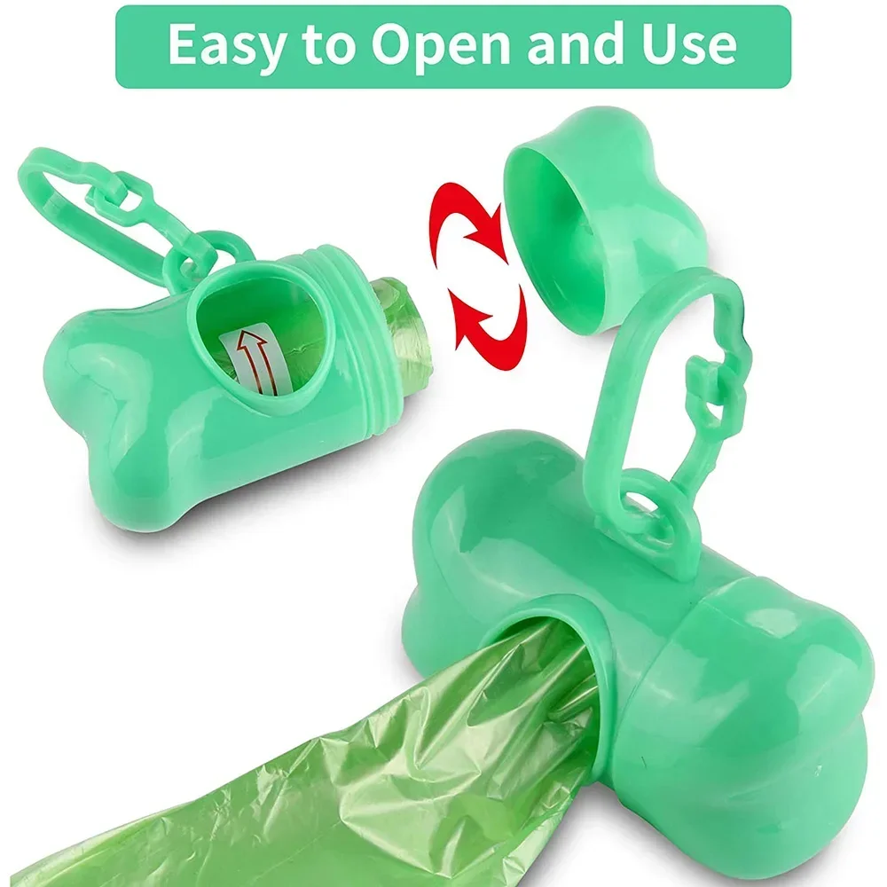 Sacos para Cocô de Cães Biodegradáveis com Dispensador de Osso e Clipe - Imagem 3