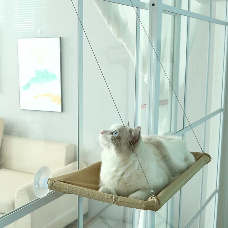 Rede Aérea para Gatos de Janela Ensolarada com Ventosas 55x35 cm - Imagem 2