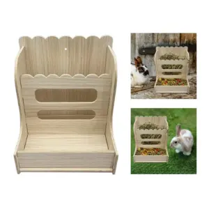 dispensador de feno para coelhos de madeira