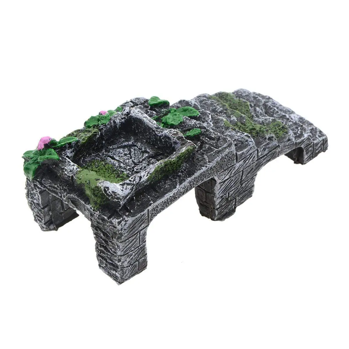 Ornamento de Aquário Ruínas Antigas de Resina com Escadas para Répteis - Imagem 3