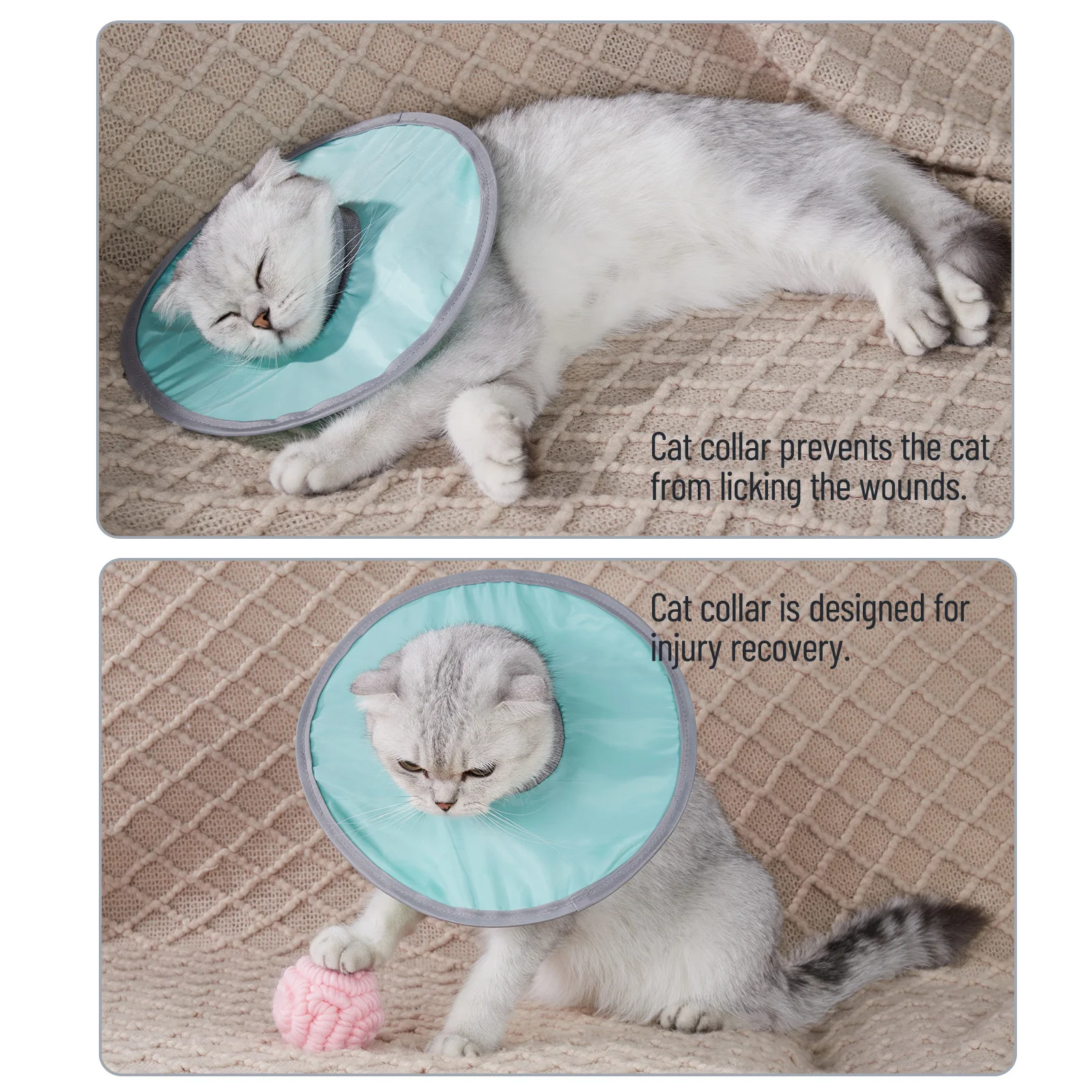 Coleira Protetora para Gatos e Cães de Poliéster com Cordão Ajustável - Imagem 3
