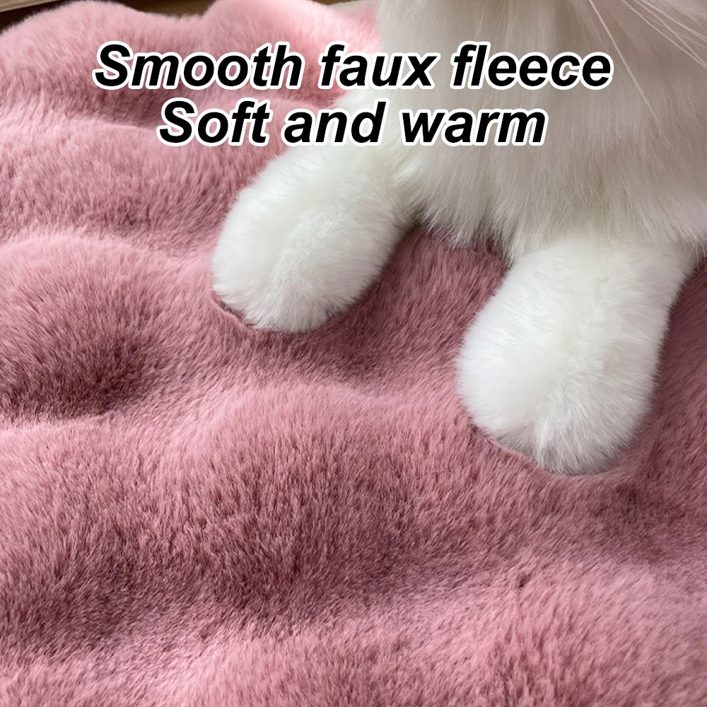 Cama Redonda para Gatos e Cães Pequenos de Pelúcia - Imagem 4