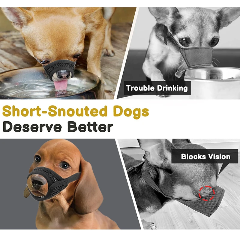 Focinheira de Malha para Cães de Focinho Curto Anti-Mordida - Imagem 2