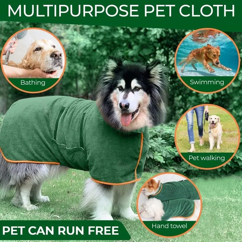 Toalha Roupão para Cães e Gatos de Microfibra Ajustável - Imagem 2