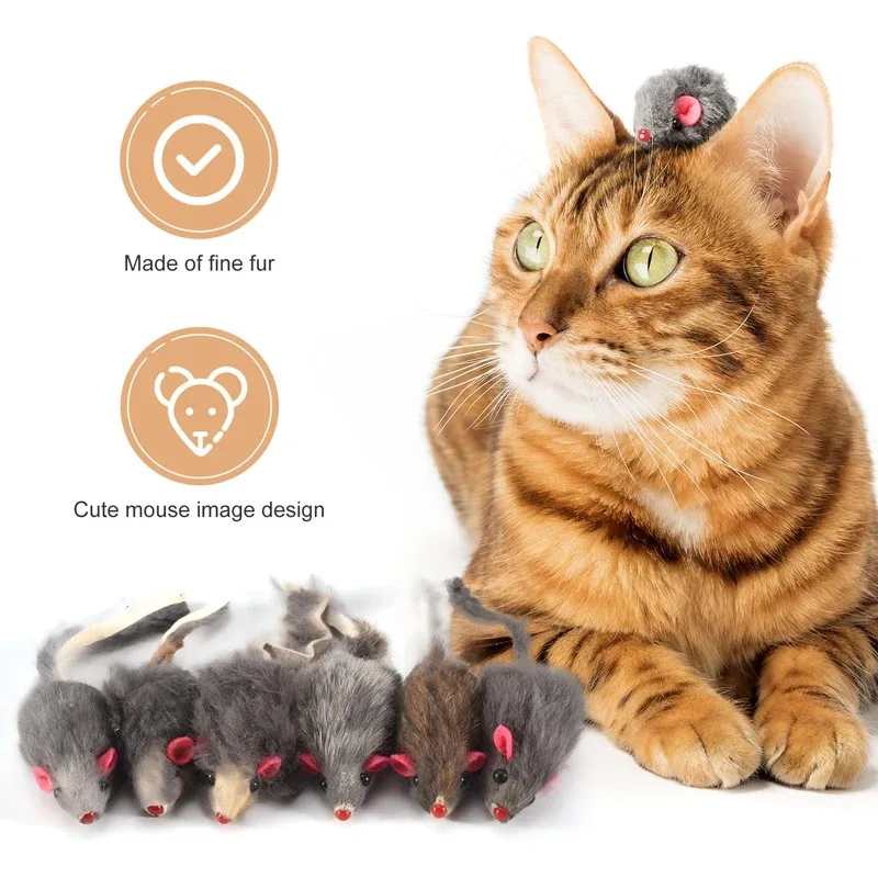 Brinquedo para Gatos Rato de Pelúcia Pacote com 10 - Imagem 4