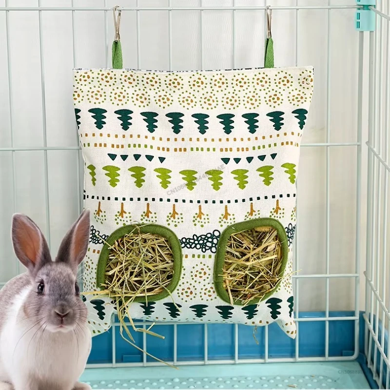 Saco de Feno Suspenso para Coelhos e Porquinhos-da-Índia com Ganchos - Imagem 3