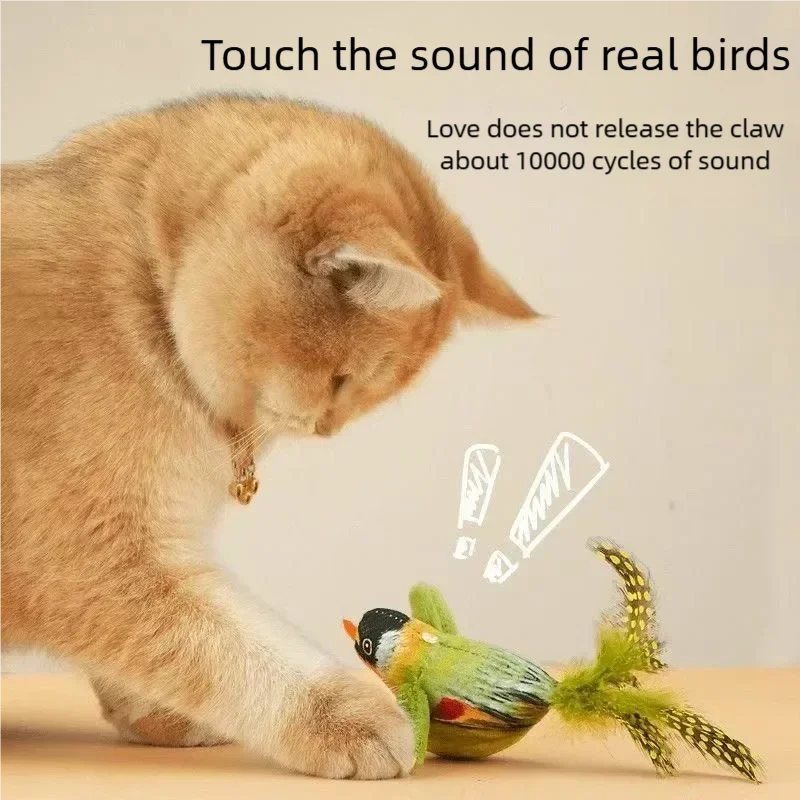 Brinquedo Interativo para Gatos Pássaro Elétrico com Som e Asas que Batem - Image 4