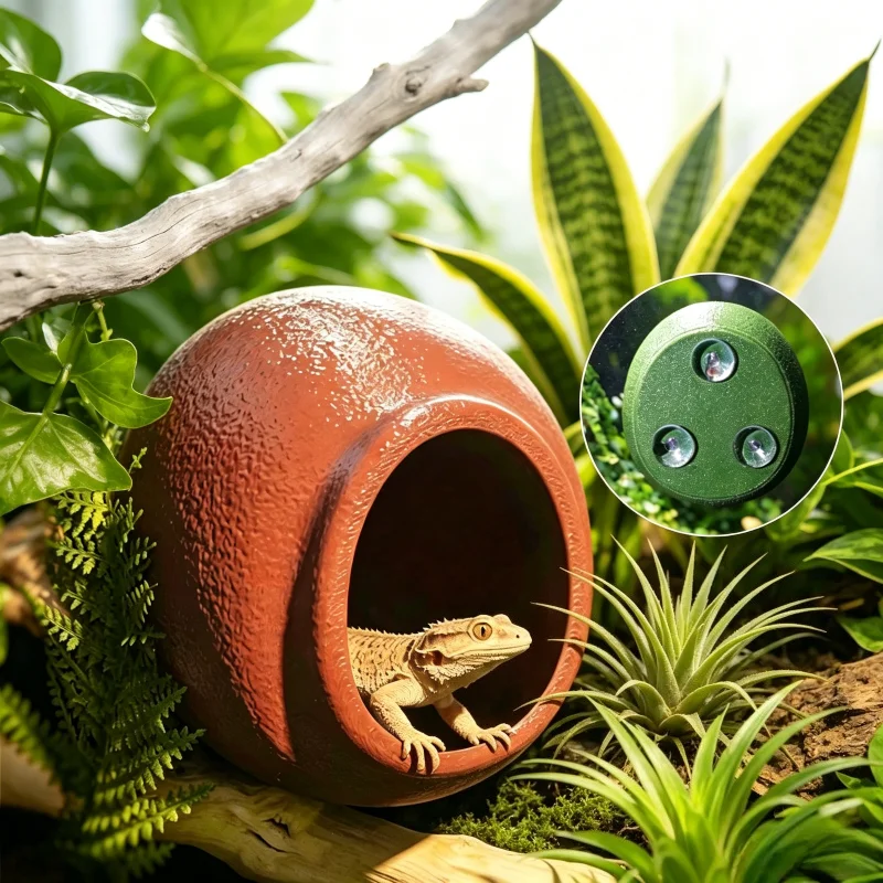 Caverna para Répteis de PETG com Ventosa para Terrário de Geckos - Imagem 2