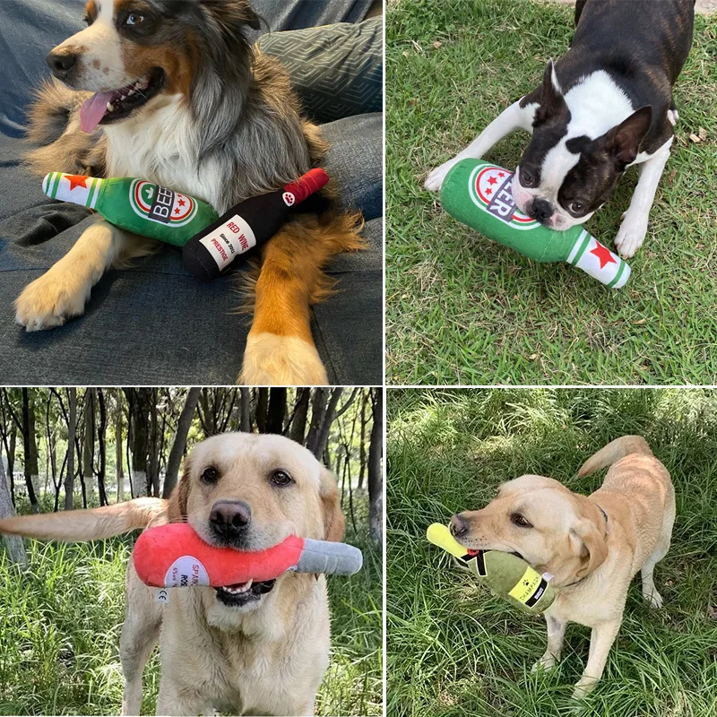 Brinquedo de Pelúcia para Cães em Formato de Garrafa com Squeaker - Imagem 2