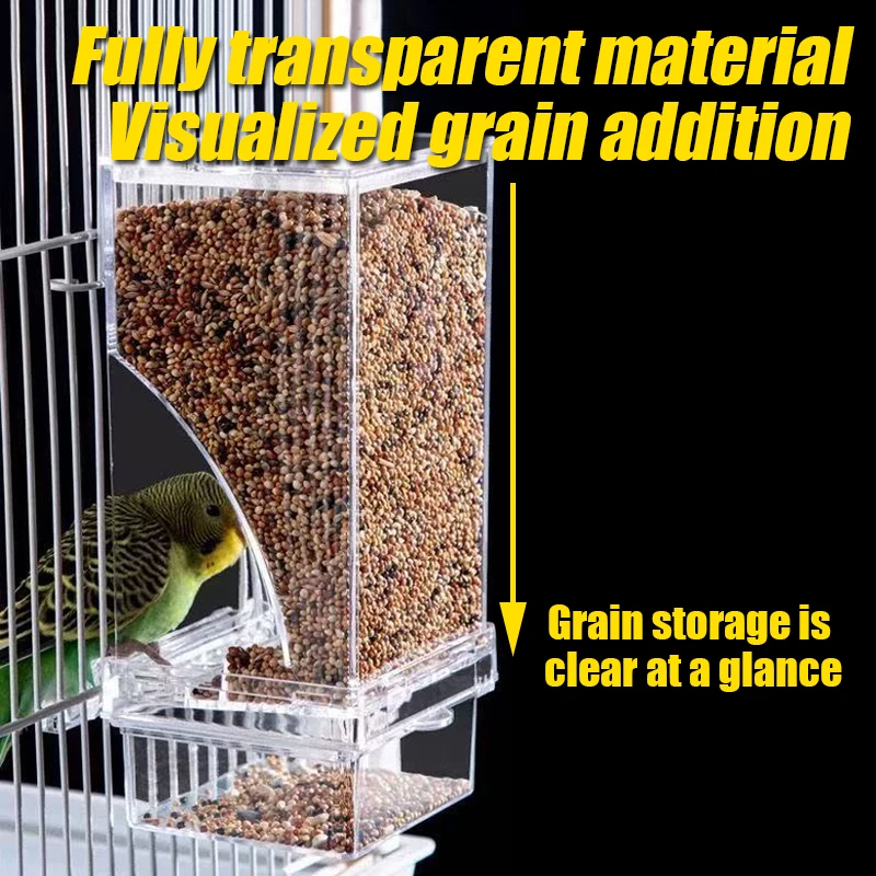Alimentador Automático para Papagaios Anti-Dispersão Transparente - Imagem 3