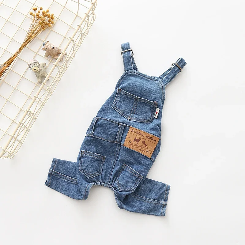 Macacão Jeans para Cães Pequenos e Médios de Tecido Macio - Imagem 5