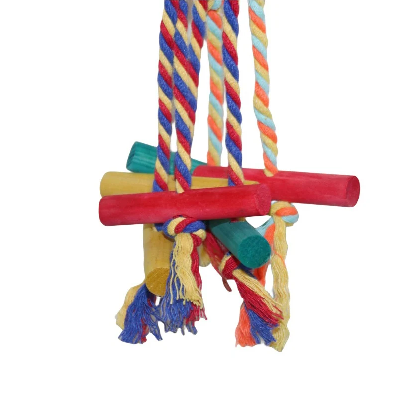 Brinquedo de Madeira para Pássaros e Papagaios com Corda - Imagem 4