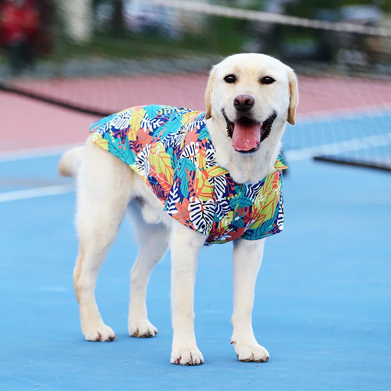 Camisa Floral Havaiana para Cães de Grande Porte Respirável - Image 3