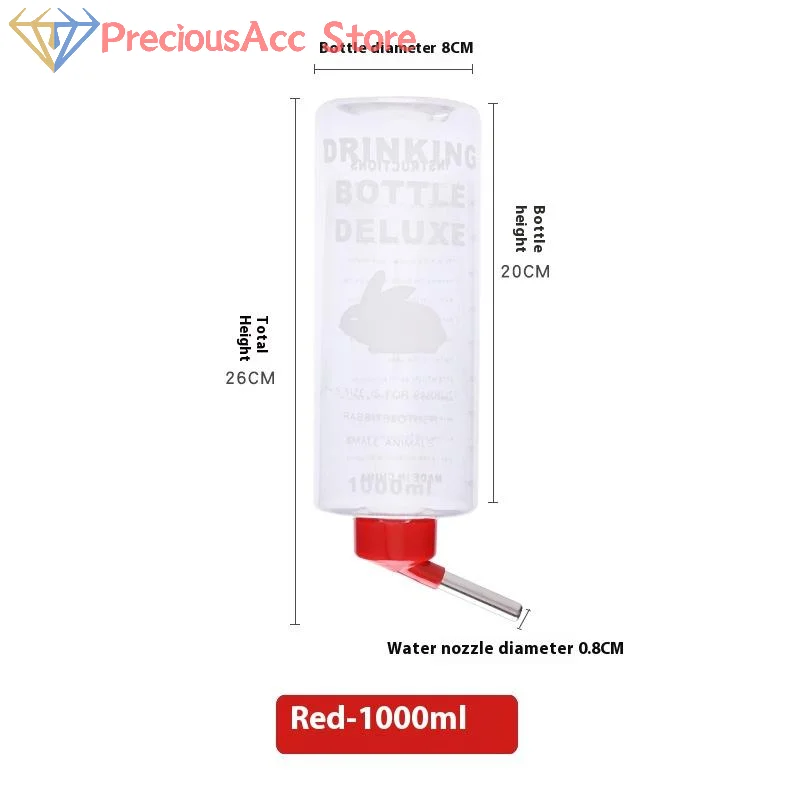 Bebedouro 1000 ml para Hamster Coelho e Roedores com Bico de Esfera - Imagem 2