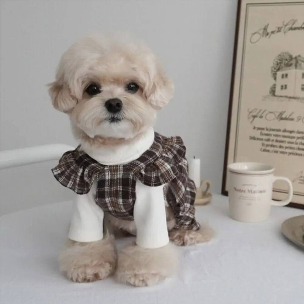 Vestido para Cães Pequenos de Poliéster com Design Xadrez Fino - Image 2