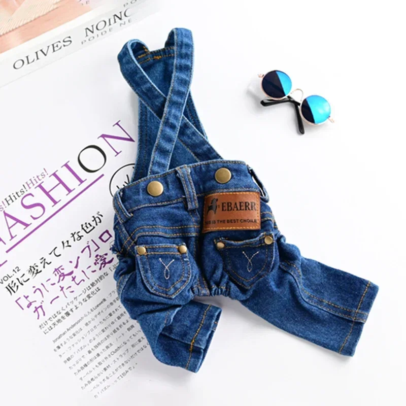 Macacão Jeans para Cães Pequenos de Chihuahua Yorkshire - Imagem 2