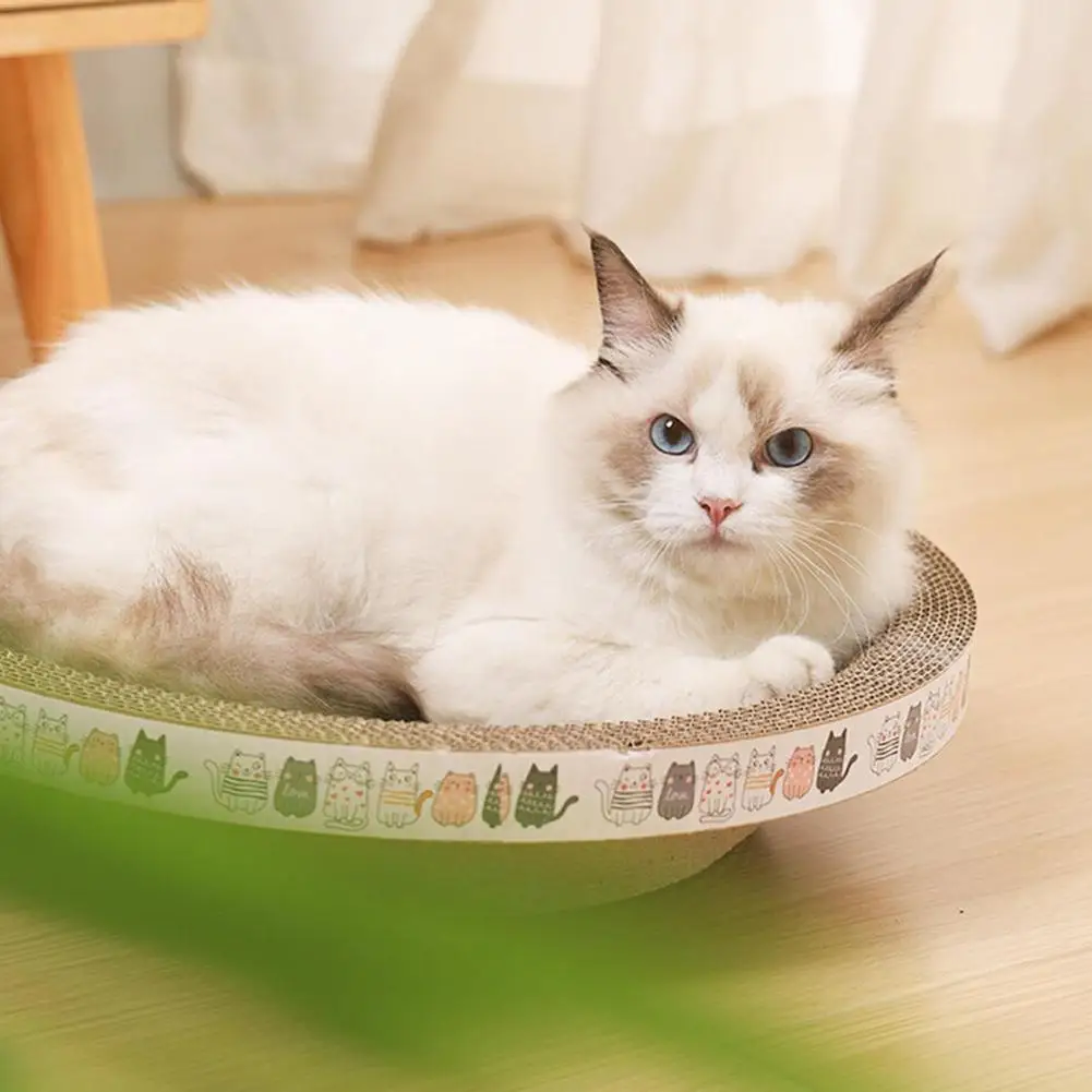 Arranhador de Papelão para Gatos com Cama Oval Corrugada - Imagem 4